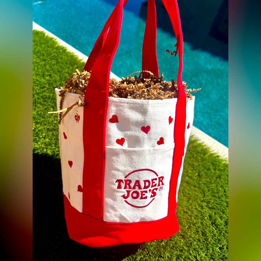 Trader Joe custom embroidered Mini Canvas Tote